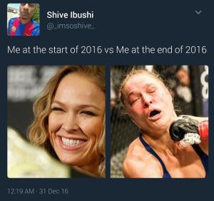 Me at the start of 2016 vs Me at the end of 2016