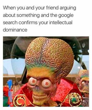 When you and your friend arguing about something and the Google search confirms your intellectual dominance 