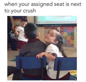 When you assigned seat is next to your crush