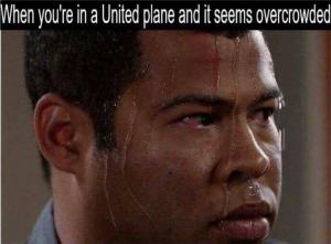 When you're in a United plane and it seems overcrowded