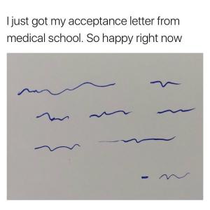 I just got my acceptance letter from medical school. So happy right now.