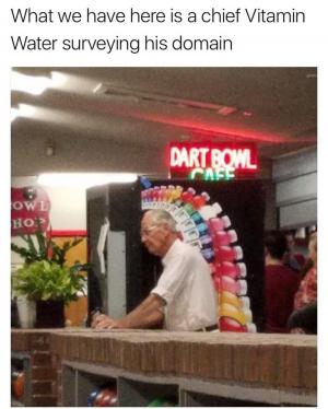 What we have here is a Chief Vitamin Water surveying his domain