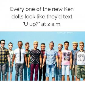 Every one of the new Ken dolls look like they'd text "U up?" at 2 a.m.