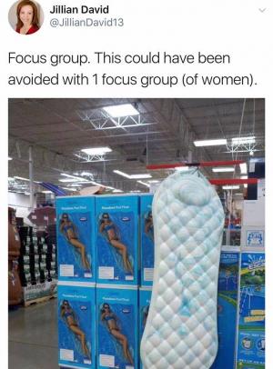 Focus group. This could have been avoided with 1 focus group (of women)