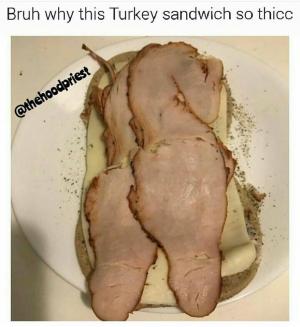 Bruh why this Turkey sandwich so thicc