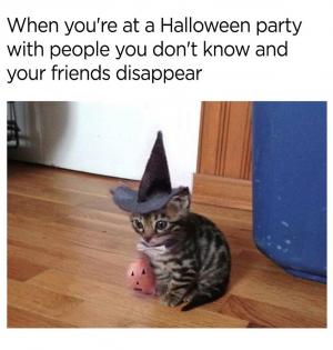 When you're at a Halloween party with people you don't know and your friends disappear
