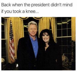 Back when the president didn't mind if you took a knee...