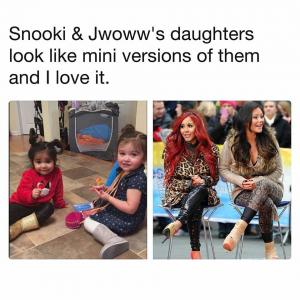 Snookie & Jwoww's daughters look like mini versions of them and I love it.