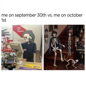 Me on September 30th vs. me on October 1st