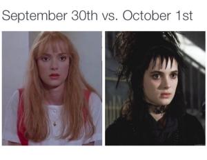 September 30th vs. October 1st