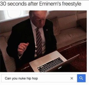 30 seconds after Eminem's freestyle

Can you nuke hip hop
