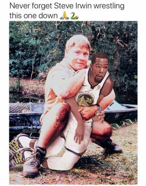 Never forget Steve Irwin wresting this one down