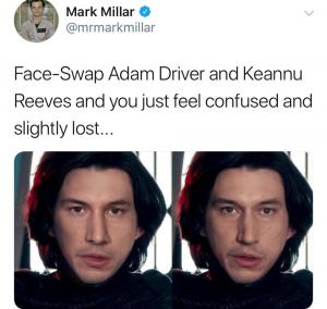 Face-Swap Adam Driver and Keanuu Reeves and you just feel confused and slightly lost...
