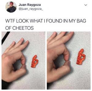 Wtf look what I found in my bag of cheetos