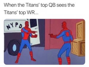 When the Titans' top QB sees the Titans' top WR