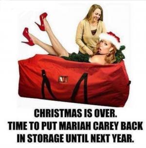 Christmas is over. Time to put Mariah Carey back in storage until next year.