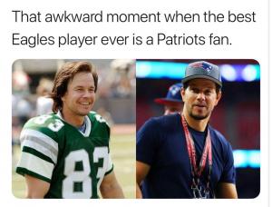 That awkward moment when the best eagles player ever is a Patriots fan.
