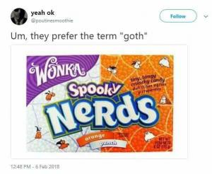 Um, they prefer the term "goth"
