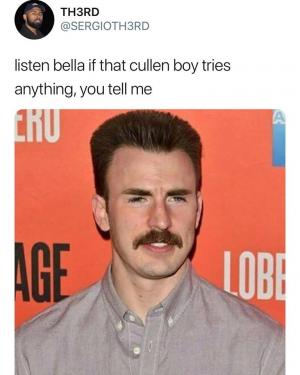 Listen Bella, if that Cullen boy tries anything, you tell me