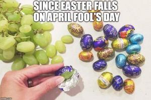 Since Easter falls on April Fool's Day