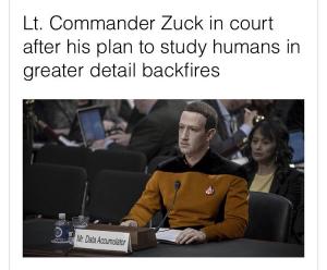 Lt. Commander Zuck in court after his plan to study humans in greater detail backfires