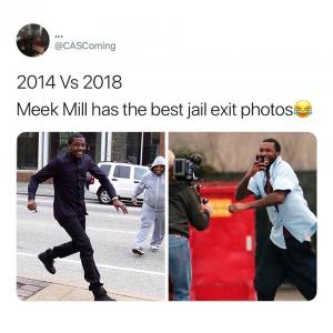 2014 vs 2018 

Meek Mill has the best jail exit photos