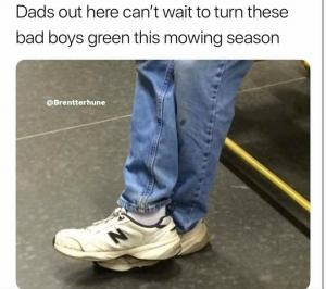 Dads out here can't wait to turn these bad boys green this mowing season