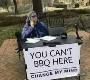 You can't BBQ here

Change my mind