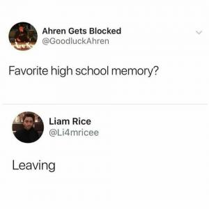 Favorite high school memory

Leaving