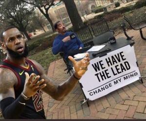 We have the lead

Change my mind