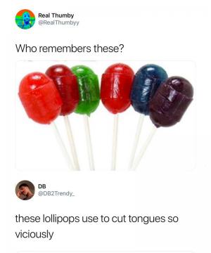 Who remembers these?

These lollipops use to cut tongues so viciously