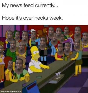 My news feed currently...

Hope it's over necks week.
