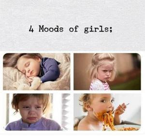 4 moods of girls;