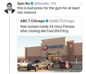 This is bad press for the gym for at least two reasons
