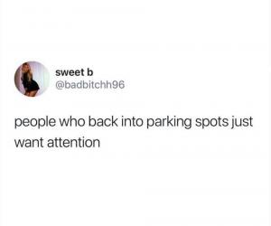 People who back into parking spots just want attention
