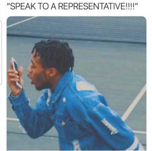 "Speak to a representative!!!!"
