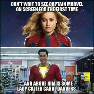 Can't wait to see Captain Marvel on screen for the first time

...And above him is some lady called Carol Danvers.