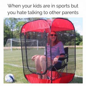 When your kids are in sports but you hate talking to other parents