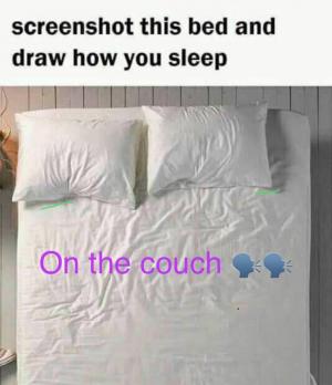 Screenshot this bed and draw how you sleep