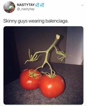 Skinny guys wearing Balenciaga.