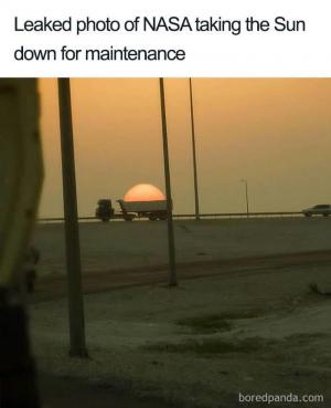 Leaked photo of NASA taking the sun down for maintenance