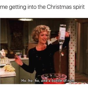 Me getting into the Christmas spirit

Ho, ho, ho, and a bottle of rum.
