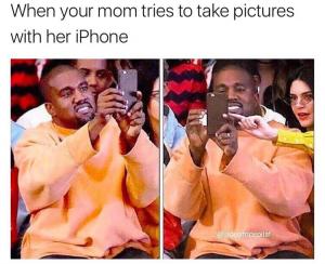 When your mom tries to take pictures with her iPhone