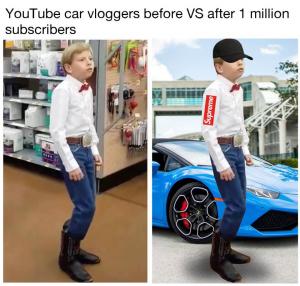 YouTube car volggers before vs after 1 million subscribers