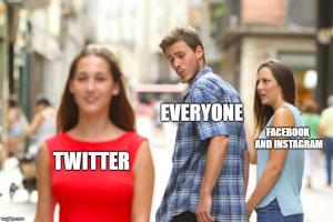 Twitter

Everyone

Facebook and Instagram