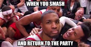 When you smash

And return to the party