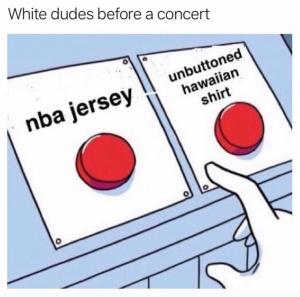 White dudes before a concert
