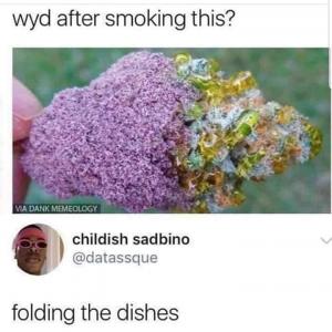 Wyd after smoking this?

Folding the dishes